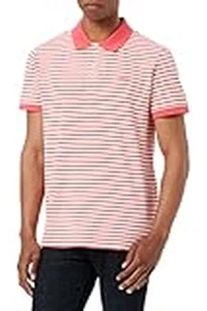 GANT Heren SS Pique Striped Poloshirt Magenta PINK, Standaard, , L
