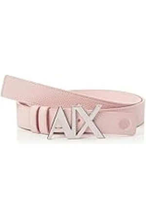 Armani Exchange Casual leer, Tone Logo gesp riem, , XXS