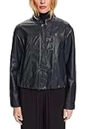 ESPRIT Leren jas met opstaande kraag, , 36
