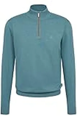 Bugatti Gebreide trui voor heren, opstaande kraag, korte ritssluiting, regular fit, , 3XL
