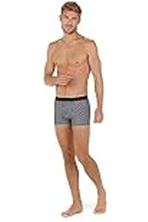 Hom Boxer HO1 Vince Boxershorts met geometrische print, zwart/grijs, S heren, , S