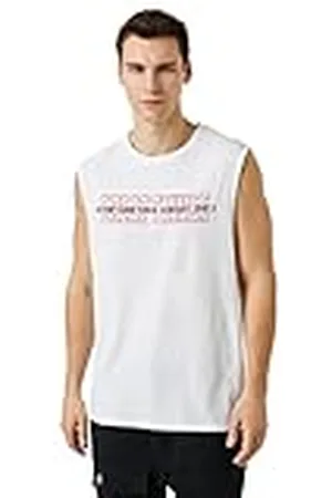 Koton Heren Slogan bedrukte tanktop Crew Neck Mouwloos, , S