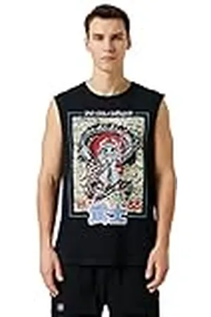 Koton Tanktop voor heren, anime-print, ronde hals, mouwloos, , S