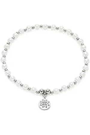 Leonardo Leonardo Pelena Ciao Armband aus Edelstahl Mit Imitationsperlen in der Farbe Silber-Weiß, Länge: 19,5cm, 021176