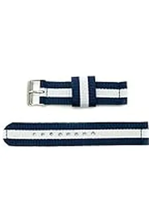 System-S Horlogebandje Armband 20 mm van nylon voor Samsung Galaxy Watch 4 smartwatch in blauw wit, , Eine Grösse