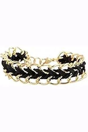 Akzent Damesarmband roestvrij staal leer 00335000088