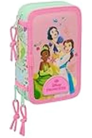 Safta Princesas Disney Bloom Schooletui met 37 gebruiksvoorwerpen, ideaal voor kinderen van 5 tot 14 jaar, comfortabel en veelzijdig, kwaliteit en duurzaamheid, 12,5 x 5,5 x 19,5 cm,