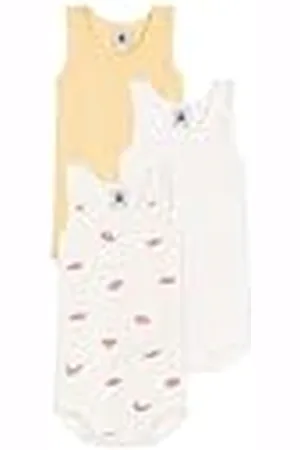 Petit Bateau Mouwloze rompertjes (3 stuks) voor babyjongens, , 3 Maanden
