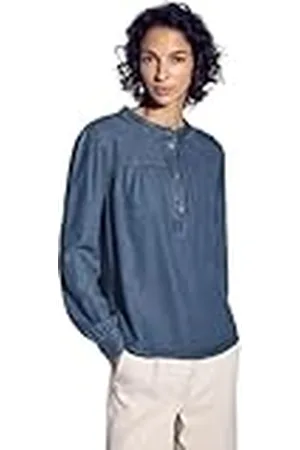 Street one Jeansblouse voor dames met ruches, , 40