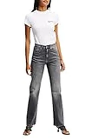 Karl Lagerfeld Dames High Rise Straight Denim Jeans, , 24W / 32L