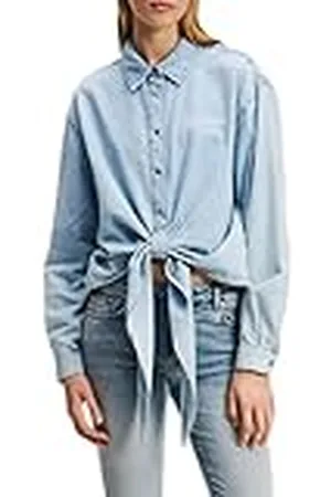 Karl Lagerfeld Denim Wrap Shirt, Women, Blauw, Blouse, , L