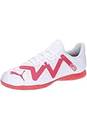 PUMA Future Play It Jr, voetbalschoenen, uniseks, kinderen, White Fire Orchidee, 43 EU