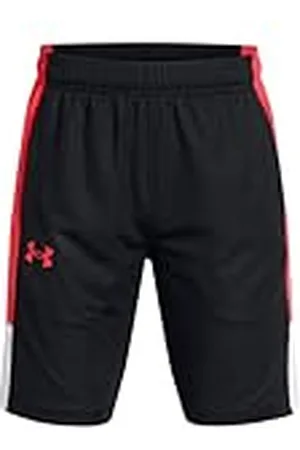 Under Armour Baseline Basketbalshorts voor jongens, Zwart//Racer Rood, XL