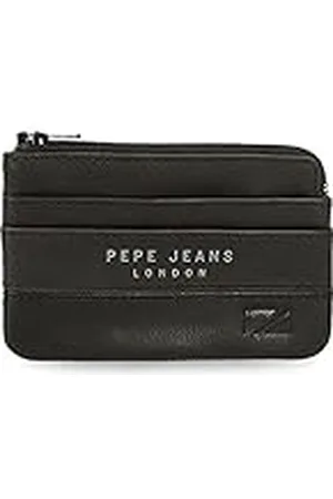 Pepe Jeans Kingdom portemonnee, zwart, 11 x 7 x 1,5 cm, leer, , portemonnee