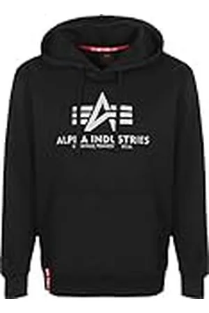 Alpha Industries Basic Hoody Reflecterende print Hooded Sweat voor heren Black