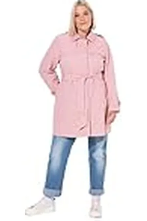 Ulla Popken Trenchcoat voor dames, A-lijn, hemdkraag, ceintuur, , 46-48