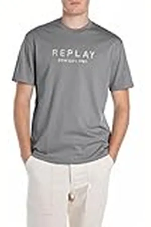 Replay Heren relaxed fit T-shirt van katoen, , S