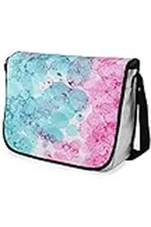 Bonamaison Digitaal bedrukte Messenger schooltas met zwarte riem voor studenten, crossbody tas, koerierstas, schoudertas voor kinderen, meisjes, jongens, maat: 29x36 cm