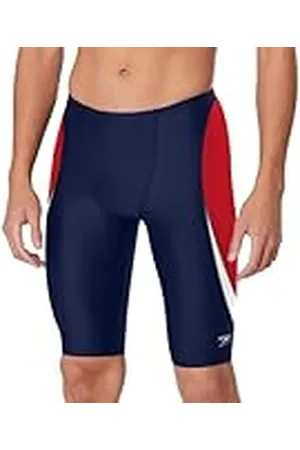 Speedo Endurance+, Splice Team-kleuren, standaard zwembroek voor heren, marineblauw/rood, maat 26