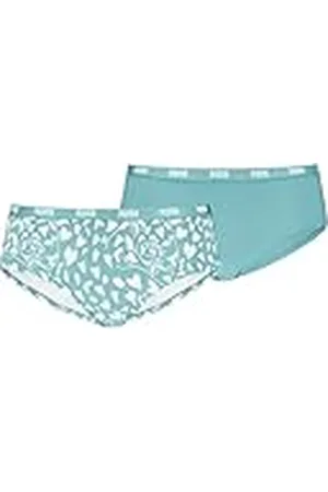 PUMA Dames bedrukte hipster, mint, L (2-pack), , L