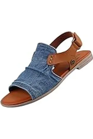 Mustang Dames 1388-802 Platte sandalen, jeansblauw, 37 EU
