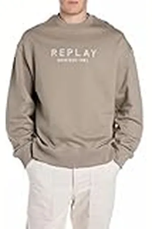Replay Heren Relaxed Fit Sweatshirt van katoen, , XS