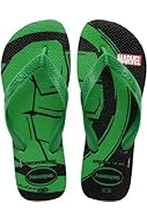 Havaianas Jongens Top Marvel Logomania (Mini Me) Flipflop, Black/Patria Green, Black Patria Green, 31/32 EU