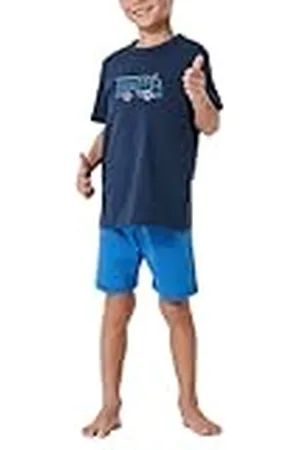 Schiesser Jongens Pyjama Korte Boys World Pyjamaset, Nachtblauw_182611, 128, , 128 cm