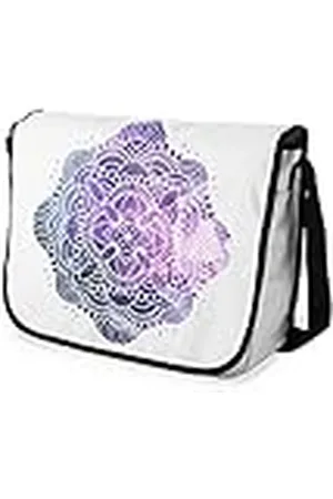 Bonamaison Digitaal bedrukte Messenger schooltas met zwarte riem voor studenten, crossbody tas, koerierstas, schoudertas voor kinderen, meisjes, jongens, maat: 29x36 cm