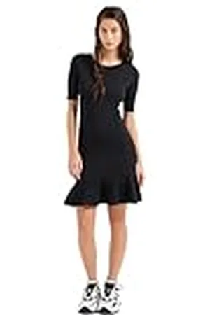 Armani Exchange Sustainable, Black Edition, jurk met korte mouwen voor dames, , S