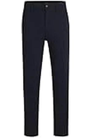 HUGO BOSS Chinobroek voor heren, taps toelopende taps toelopende chino van elastisch katoen-satijn, , 38W x 30L