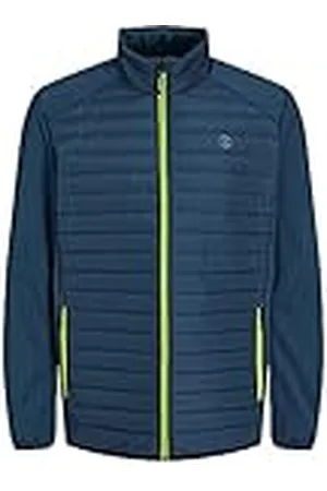 JACK & JONES JJEMULTI gewatteerde jas voor heren, Ensign Blue/Detail: Set in mouwen en Wild Lime Contrast, XS, , XS