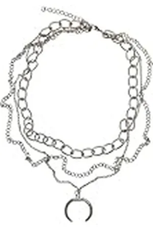 Urban classics Uniseks halsketting, open ring, gelaagde halsketting, modesieraad, ketting voor mannen en vrouwen, met ringhanger, lengte 48 cm, Eén maat, Metaal, Geen edelsteen