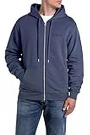 Replay Heren regular fit sweatjack met ritssluiting en capuchon, , XS