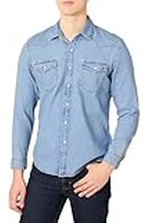 Amazon Slim fit Denim Shirt met lange mouwen, , XXL