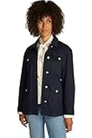 Tommy Hilfiger Dames gouden knoop UTILITY JAS WW0WW45933, blauw, XXXL, , 3XL