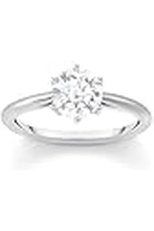 Thomas Sabo Ring met witte steen briljant geslepen Gerecycled 925 sterling zilver zirkonia, maat 56, TR2474-051-14-56, edelmetaal