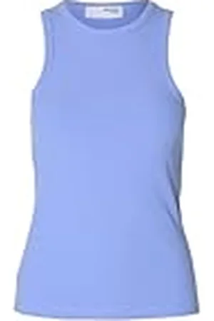 SELECTED Geribbelde tanktop voor dames, , S