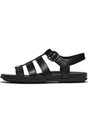 FitFlop Dames Gracie rubberen gesp lederen visser sandalen, , 6.5 UK, , 6.5 UK Narrow