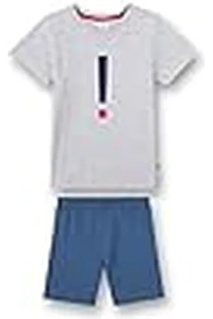 Sanetta Jongenspyjama kort grijs pyjamaset, , 116 cm