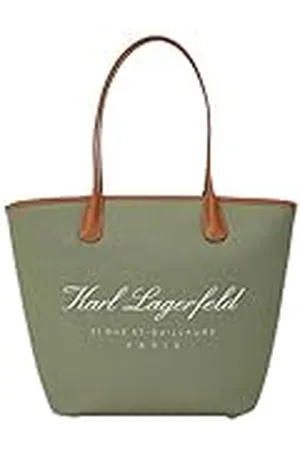 Karl Lagerfeld Hotel Karl Medium Canvas Bag, Green, Women, Beachwear, , , Hotel Karl Medium Canvas Bag, Green, Women, Beachwear