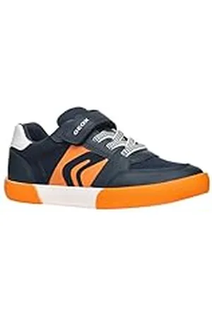 Geox J Gisli Boy D Gymschoenen voor kinderen en jongeren, Navy Orange, 36 EU