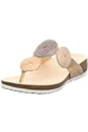 Think! Dames JULIA chromfrei gegerbte nachhaltige Pantolette, LINEN/KOMBI 4010