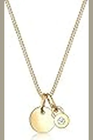 Elli Diamore damesketting met hanger cirkel 585 geelgoud diamant (0,03 ct) wit briljant geslepen 45 cm - 0108670916_45