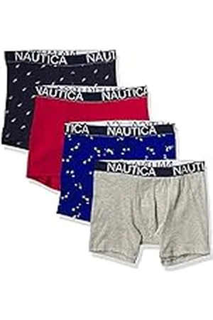 Nautica Heren Boxer Slips, Rood/Heather Grijs/Orcas/Zeilprint, L