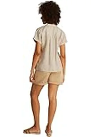 Tommy Hilfiger Dames ESS LINNEN KRAAGLOZE S/S BLOUSE WW0WW44715, Wit, 40, , 66 NL