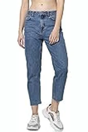 ONLY ONLEMILY Straight Fit Jeans voor dames, hoge taille, recht gesneden jeans, blauw (Dark Blue Denim)., 32W / 30L