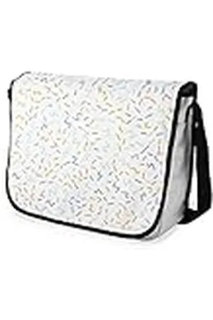 Bonamaison Digitaal bedrukte Messenger schooltas met zwarte riem voor studenten, crossbody tas, koerierstas, schoudertas voor kinderen, meisjes, jongens, maat: 29x36 cm