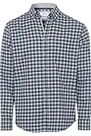 Brax Heren Style Daniel C Light Flanel Check Geruit flanellen overhemd overhemd met button-down-kraag, Hazelnut, S