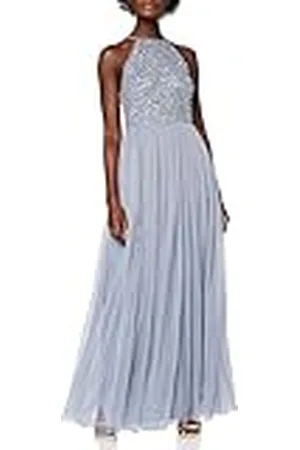 Maya Deluxe Vrouwen Dames Bruidsmeisje Maxi Jurk Halter Hals Pailletten Verfraaid Prom Afstuderen Bruiloft, , 40